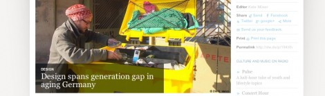 “Design spans generation gap in aging Germany” Deutsche Welle, online article with photogallery